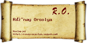 Rónay Orsolya névjegykártya