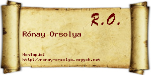 Rónay Orsolya névjegykártya
