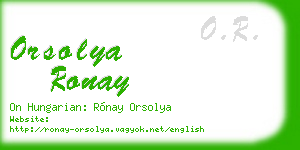 orsolya ronay business card